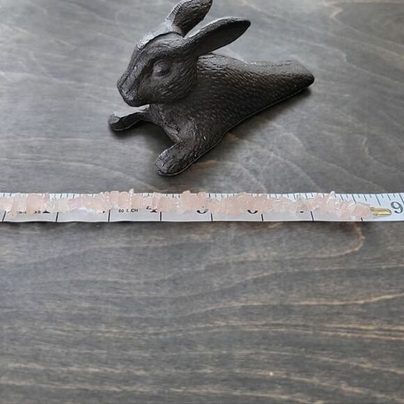 Vtg tumbled rose quartz beaded bracelet - Picture 2 of 6